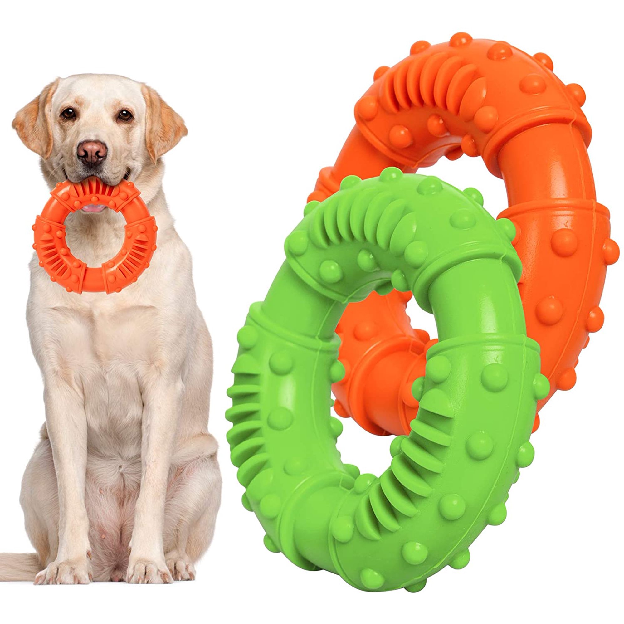 MewaJump Juguetes para masticar perros, juguetes de goma duraderos