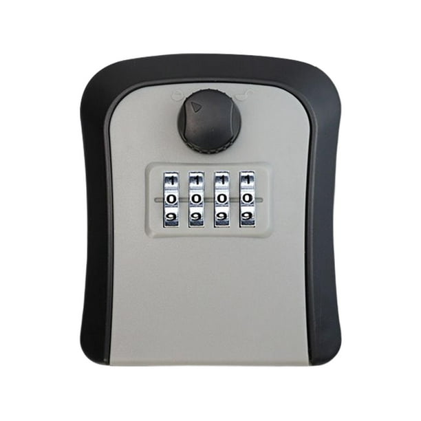 Caja de bloqueo de llaves, caja de seguridad para llaves al aire libre,  combinación de código reiniciable de 4 dígitos, caja de seguridad pequeña y