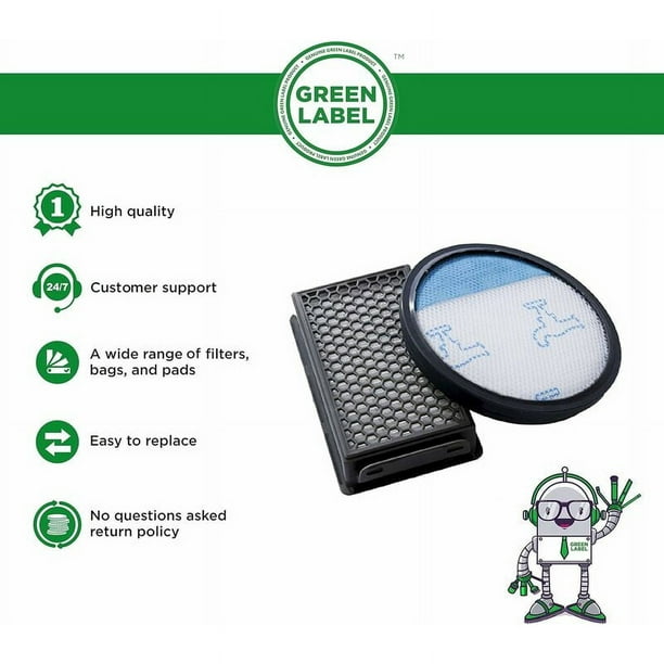 Green Label Kit de filtros para aspiradoras Rowenta, Moulinex, Tefal Compact  Power Cyclonic (alternativa a ZR005901)