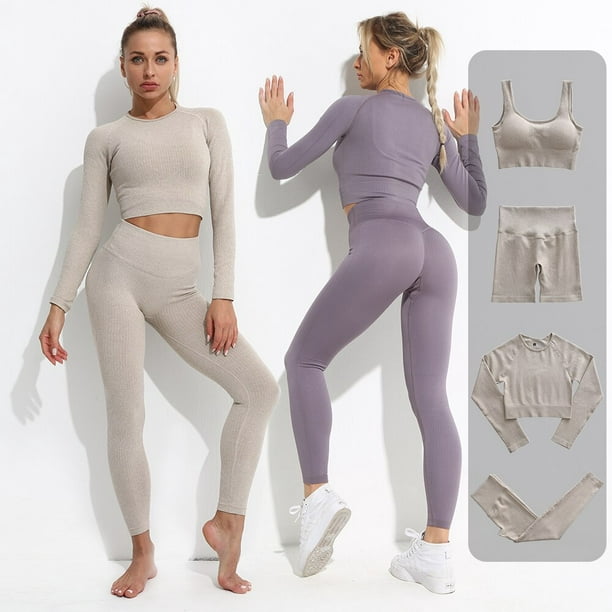 Conjunto de Yoga para mujer, ropa de gimnasio de 2 piezas, ropa de