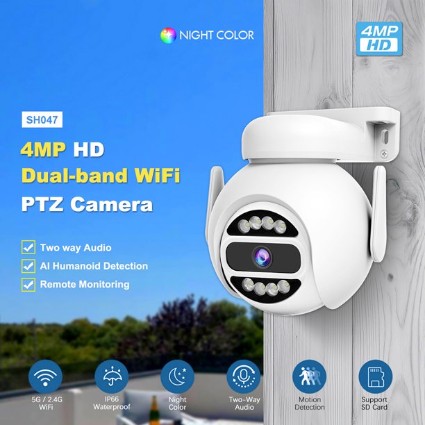 Camara Domo IP Exterior Wifi Inalambrica 4MP Sensor