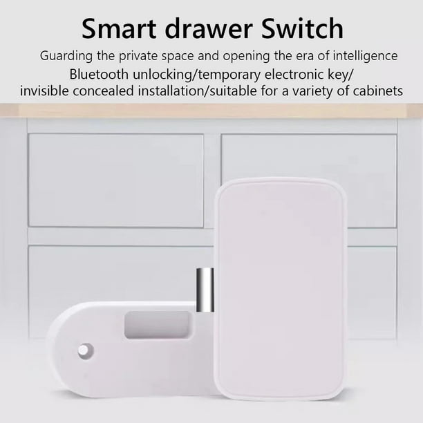 T1 Bluetooth + Tuya APP Cerradura de cajón inteligente Cerradura invisible,  compatible con desbloqueo de control
