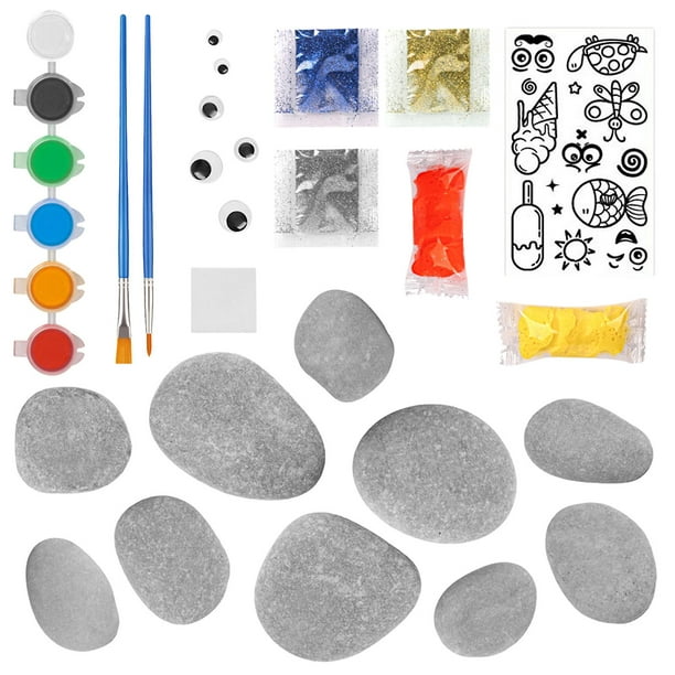  Kit de pintura de roca para niños, juego de pintura de