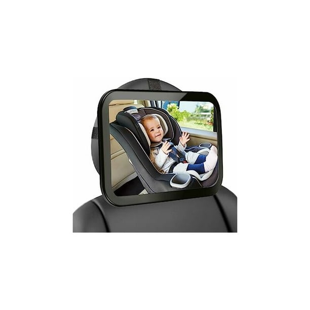 Espejo de asiento trasero de coche de bebé, tamaño grande para niños, espejo  retrovisor de coche inastillable, espejo retrovisor de bebé para monitoreo  ajustable de 360 °