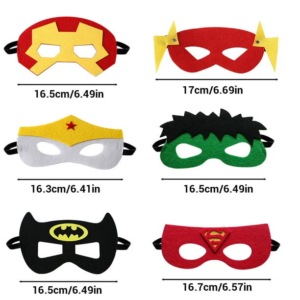 Máscaras negras de superhéroes para cosplay y fiestas, antifaz para vestir  de Halloween, antifaz de fieltro con cuerda elástica para fiestas de niños