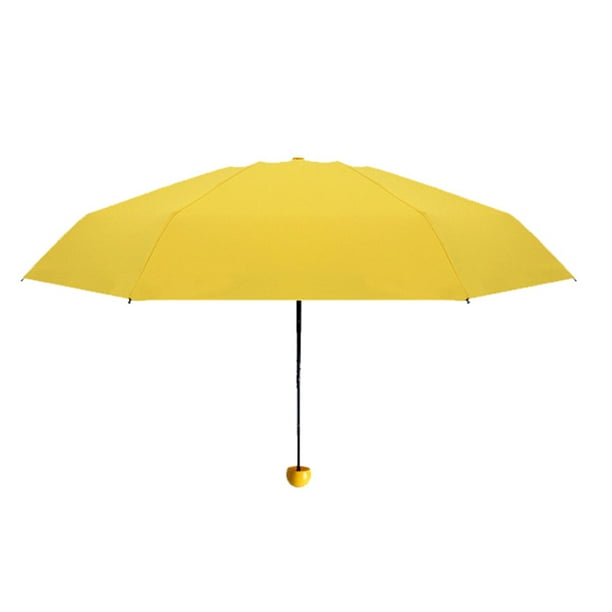 1 mini paraguas de lluvia y sol de bolsillo (amarillo)
