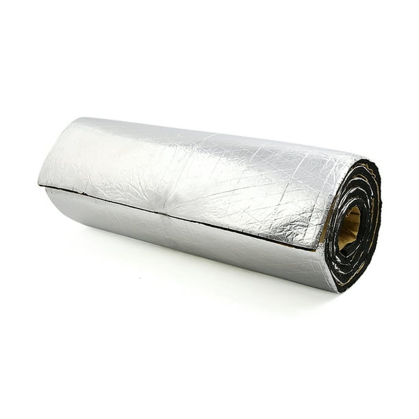 Aislamiento térmico automotriz de papel de aluminio matador de ruido  autoadhesivo para automóvil con rodillo de costura y cinta (240 x 39  pulgadas 