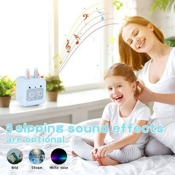 Reloj despertador infantil para niños, luz nocturna, despertador, 6 tonos  de llamada, despertador, digital, con puerto USB, para dormitorio de niñas  y
