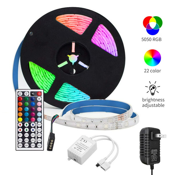 Tira Luces Led Kit Completo Rgb 5050 Control Fuente Colores