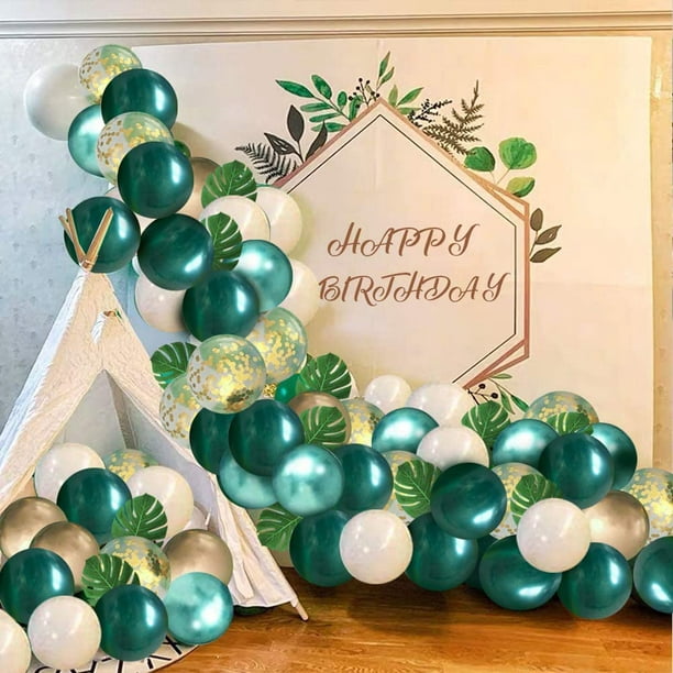  AnnoDeel 50 globos verdes y blancos de 12 pulgadas, 3 globos de  color blanco verde claro y verde oscuro para cumpleaños, boda, fiesta,  decoración de primavera : Hogar y Cocina