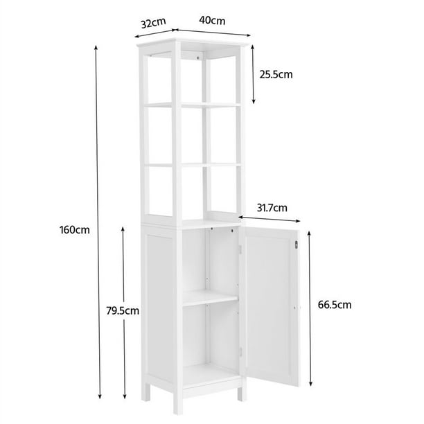 Mueble Columna de Baño Blanco Armario para Baño Gabinete Mueble