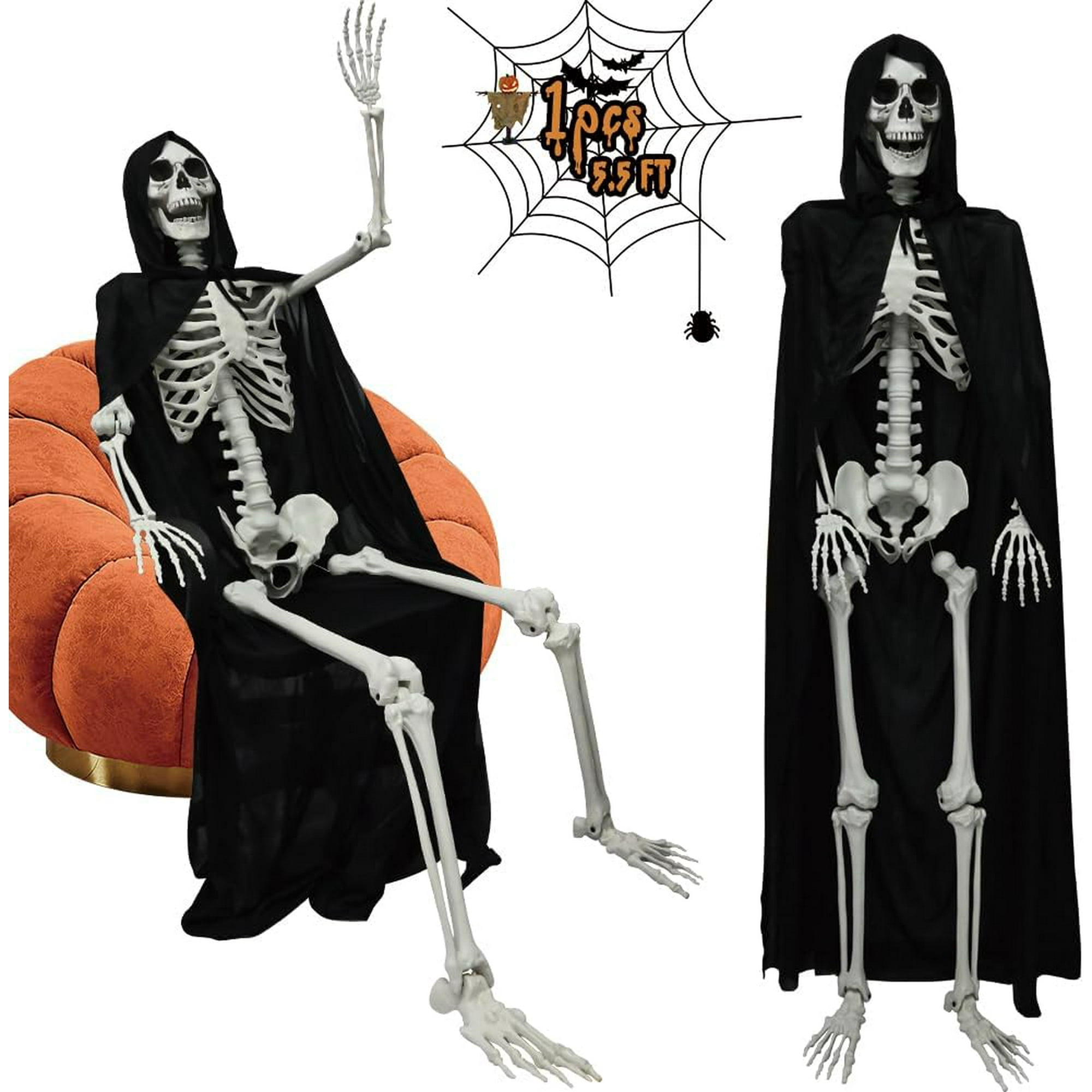  Esqueleto de Halloween de 5.4 pies, esqueletos humanos