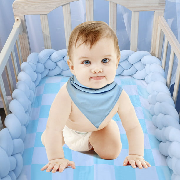 Parachoques para cuna de bebé, parachoques trenzado anudado, almohada de  nudo suave hecha a mano
