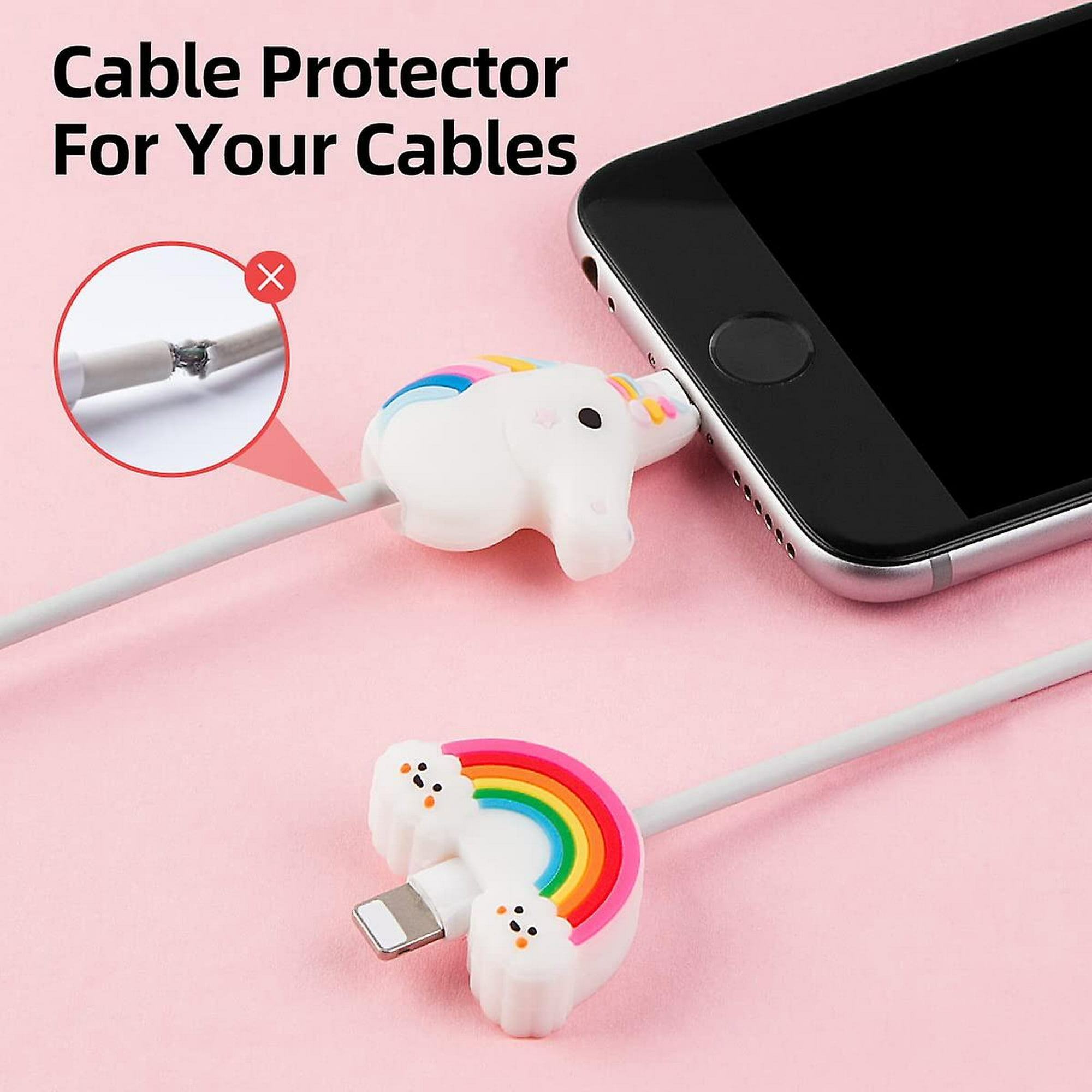 Juego de puntadas protectoras para bricolaje, cable de datos, cargador USB,  cable de datos, cable de auriculares, lindo protector compatible con