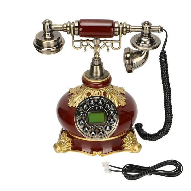 Teléfono fijo vintage timbre mecánico altavoz de teléfono antiguo fácil de  usar para oficina y sala de estar ANGGREK