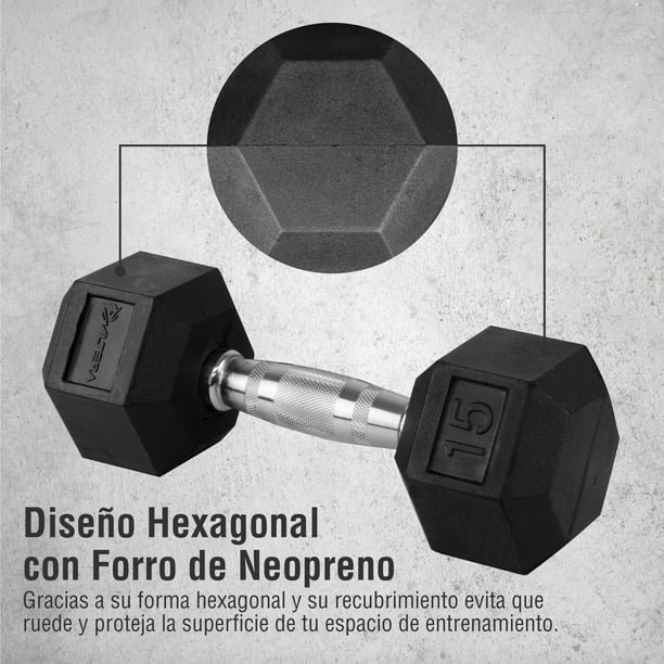 Mancuernas Hexagonales Encauchetadas 12.5 Kg Sportfitness Set - Equipos de  Gimnasia