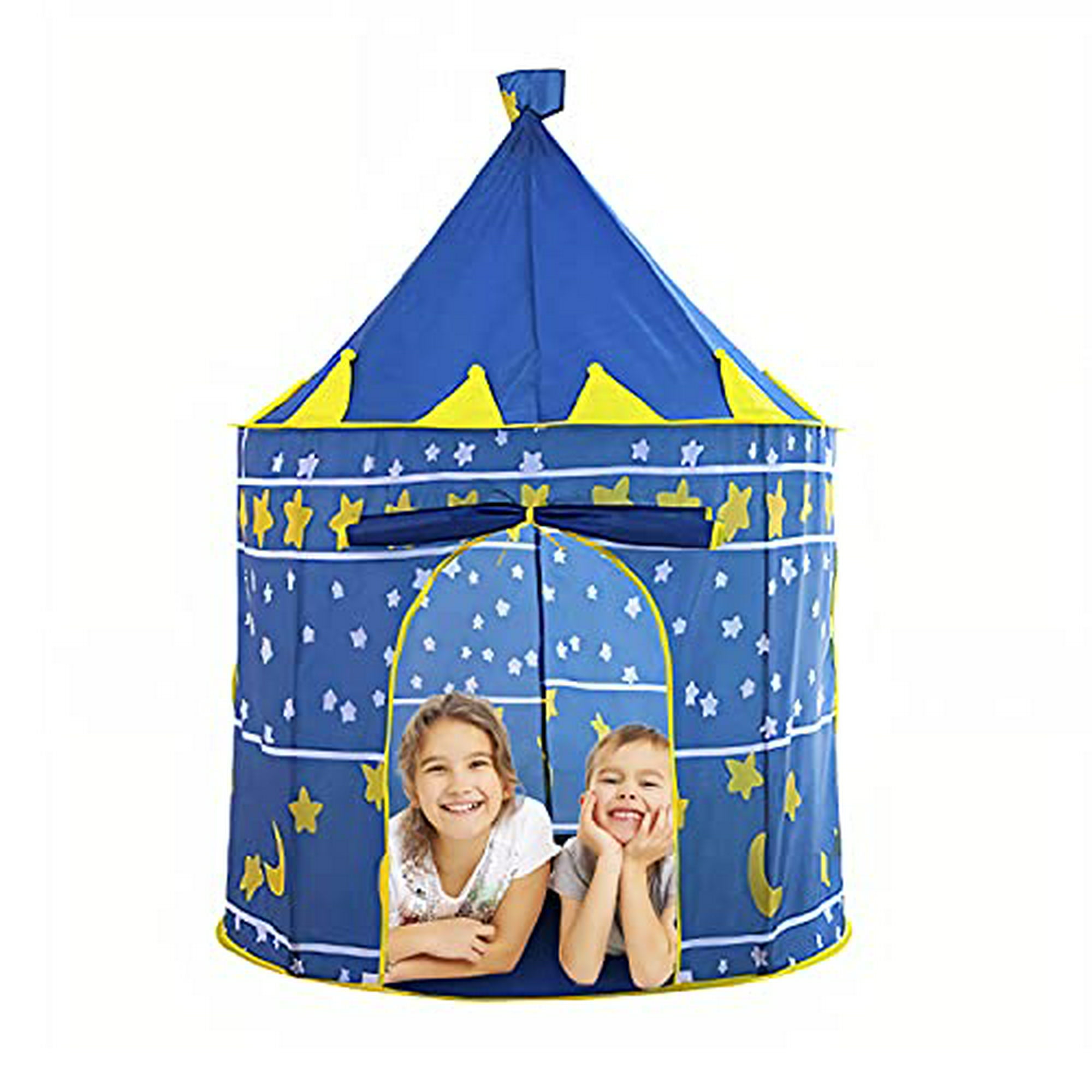 Casa de campaña para niños de castillo de princesas para juego de niños para jugar en interiores y exteriores. bluelader castillo azul