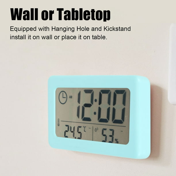 Reloj de pared Digital grande, pantalla de humedad y temperatura