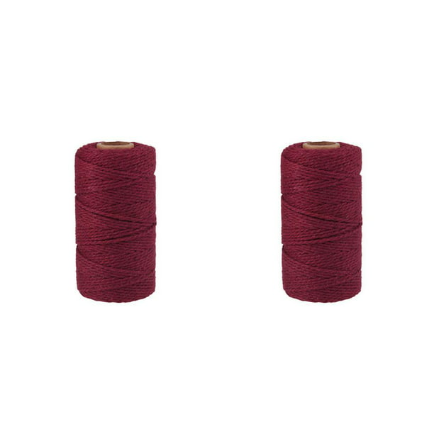 Matsuzay Cuerda de algodón de 91,5 m para manualidades, cuerda artesanal de  macramé, cuerda de hilo de algodón de Color sólido, Textiles para el vino  rojo 2piezas Matsuzay CBP112085