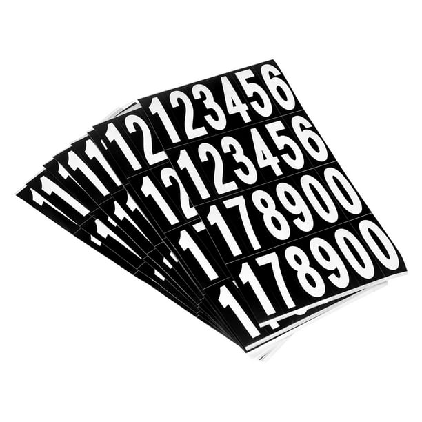600 unidades, 1 pulgada - Calcomanías de números de vinilo, impermeables,  números adhesivos - números negros