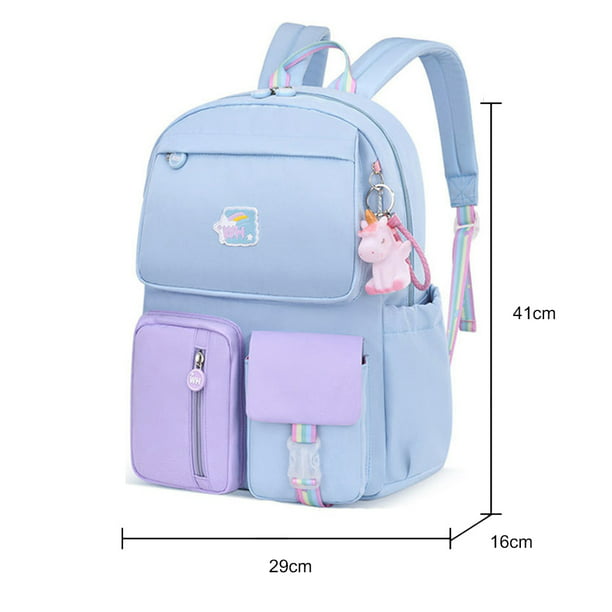 Mochilas para niñas, mochila grande y linda adecuada para niños de 5 a 18  años con bolsa tutorial para la escuela, azul