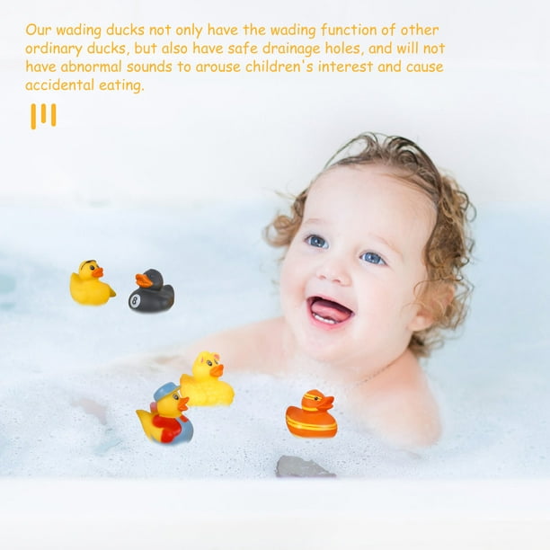 Patos de goma amarillos preescolares juguetes de baño para tina, regalo  para baby shower, bebés y niños pequeños, flotador de piscina para  Halloween