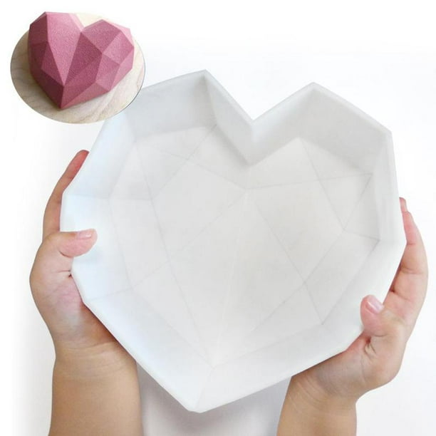 Moldes de silicona de corazón de 3 tamaños para bombas de chocolate, molde  de pastel en forma de corazón de diamante, moldes de caramelo de corazón de