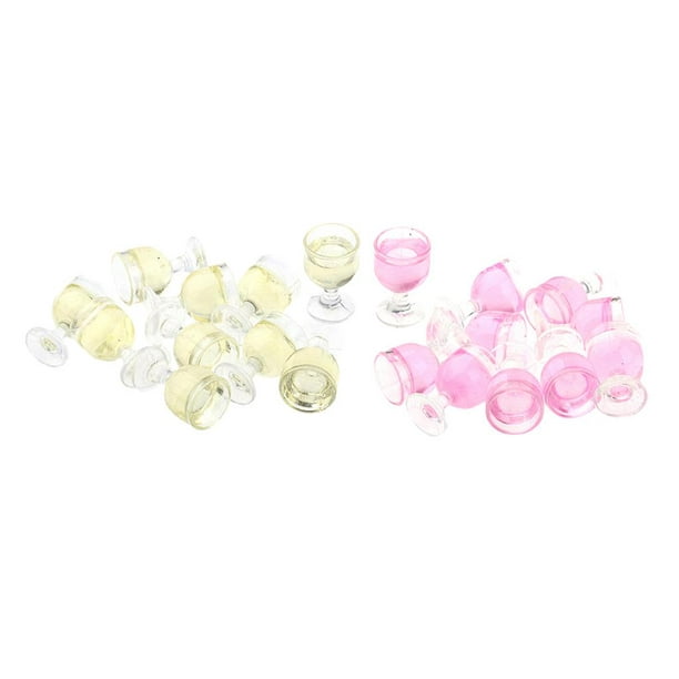 20 piezas copas de vino en miniatura champán para 1/12 accesorios de  decoración de boda para fiestas en el jardín para el jardín del hogar  Zulema Cáliz de casa de muñecas