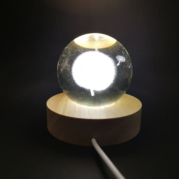 MINI LAMPARA DE MESA LED EFECTO CRISTAL CON BATERIA LUZ FRIA