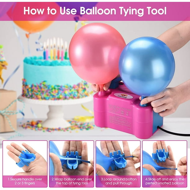 Bomba eléctrica de globos, inflador de globos de 110 V 600 W, inflador de  globos de doble boquilla para decoración, fiesta, deporte, regalos: 2