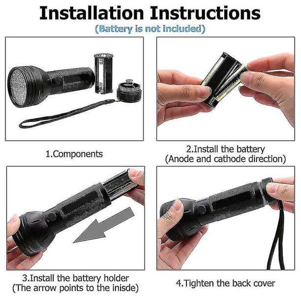 Linterna UV, luz negra, 51 LED, 395nm, luz negra, detector de