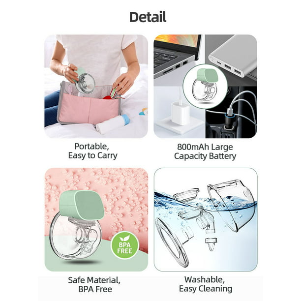Momcozy Doble extractor de leche portátil Extractor de leche manos libres  Extractor de leche eléctrico portátil con 2 modos y 5 niveles Extractor de  leche materna indoloro puede