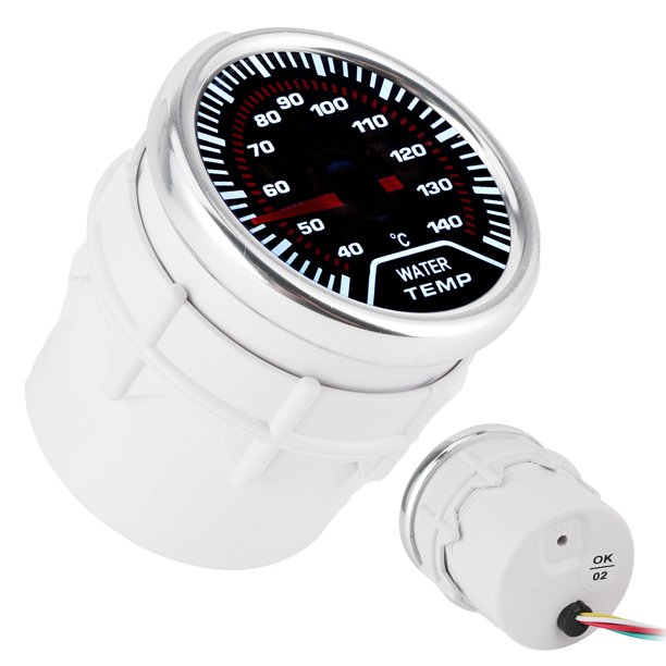 Temperatura Agua Coche Para Medidor De Temperatura Del Agua LED Automóvil  Universal 52 Mm / 2 Pulgadas Medidor De Temperatura 1/8 Rosca Del Sensor  EOTVIA Car Accessory