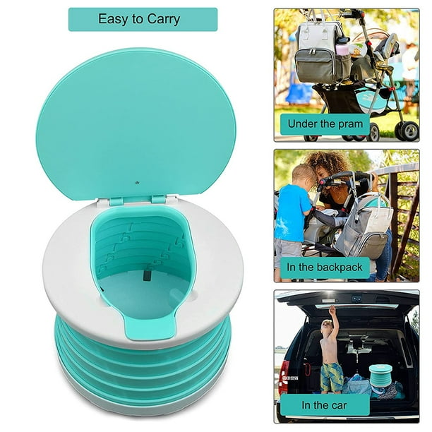 Orinal portátil plegable para niños pequeños, silla de inodoro portátil  plegable para niños, asiento de inodoro de entrenamiento para niños,  inodoro