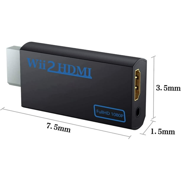 Adaptador Wii HDMI Convertidor de vídeo Full HD 1080p/720p con puerto de  3,5 mm y salida de audio, a Rojo Verde