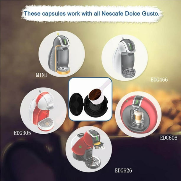D0LCE Gusto - Paquete de 6 cápsulas recargables, cápsulas reutilizables  compatibles con Mini Me, Genio, Piccolo, Esperta y Circolo (negro)