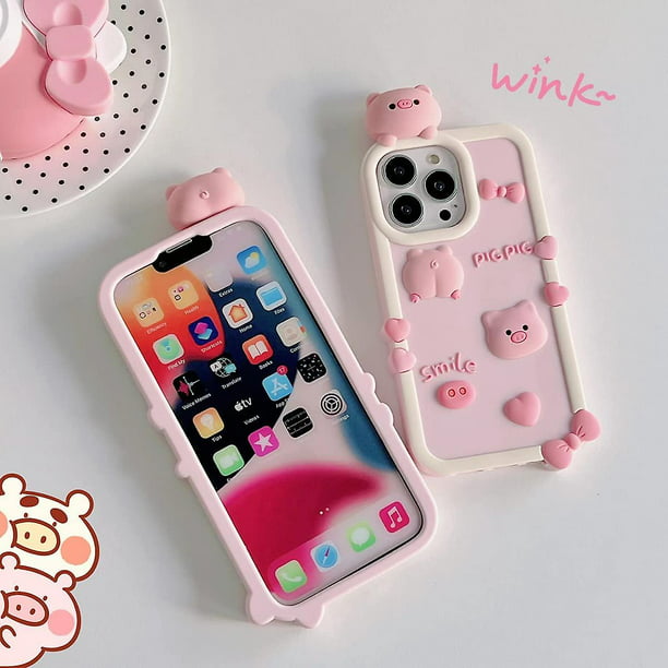 Las fundas para teléfonos Kawaii se aplican a iPhone 12/12pro, funda para  teléfono con diseño de cerdo rosa de dibujos animados, funda única y  divertida, funda para teléfono 3D, fu YONGSHENG 8390606221223