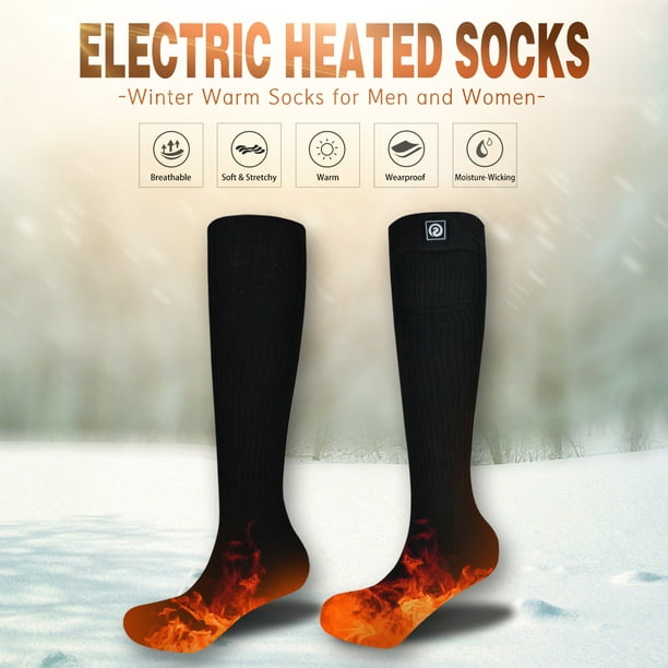Calcetines térmicos eléctricos lavables, calcetines térmicos de  calentamiento de invierno de pies fríos calentadores de calcetines de  algodón con