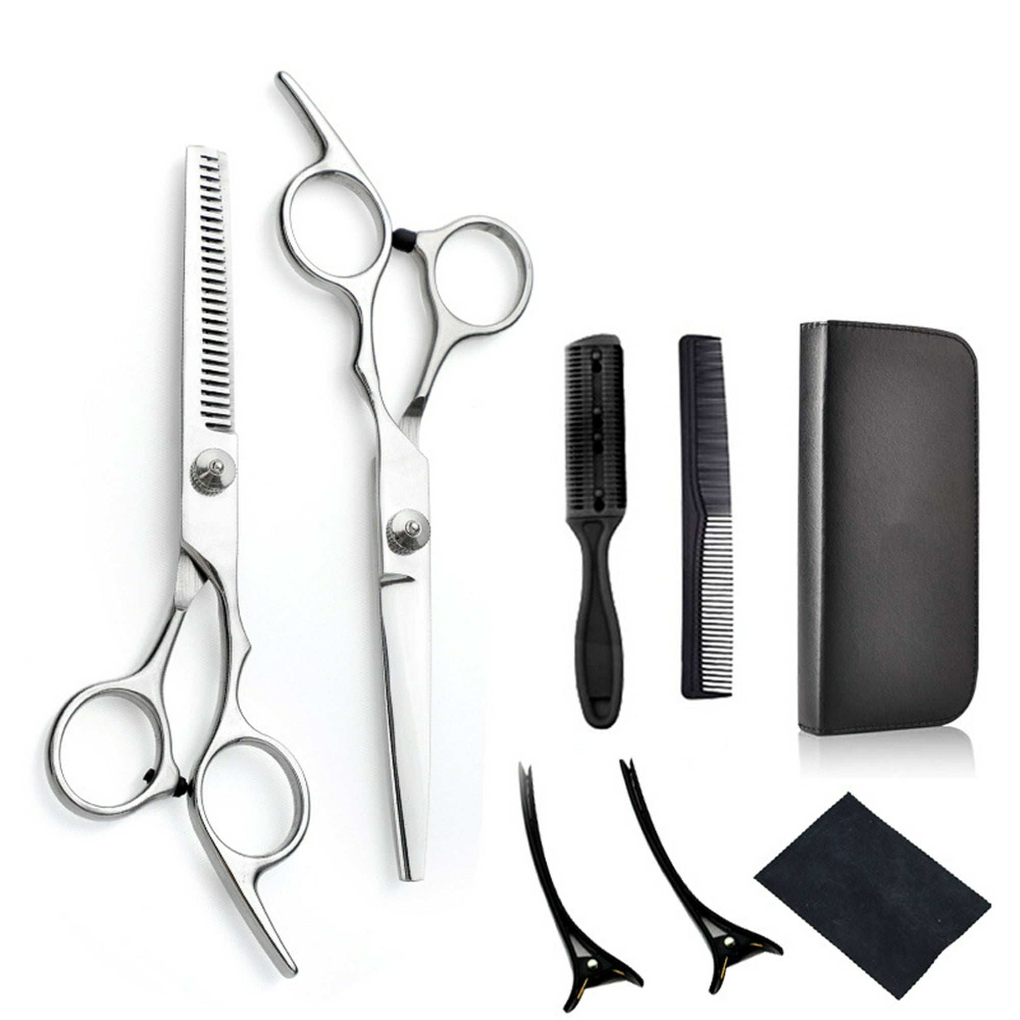 Juego de tijeras de peluquero profesional para cortar el cabello, 1 tijera  de pelo de borde recto, tijeras (6)