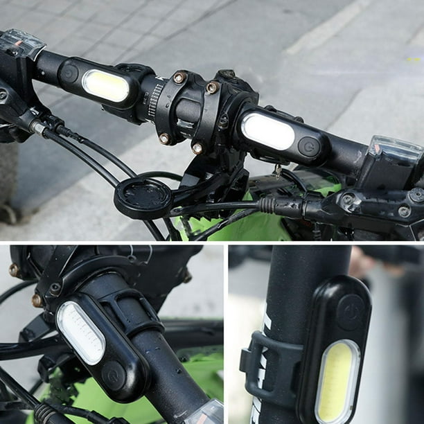 Luz delantera de bicicleta USB Luz trasera LED IPX6 Fácil de instalar Faro  de bicicleta Azul Cola Soporte para teléfono con faro de bicicleta