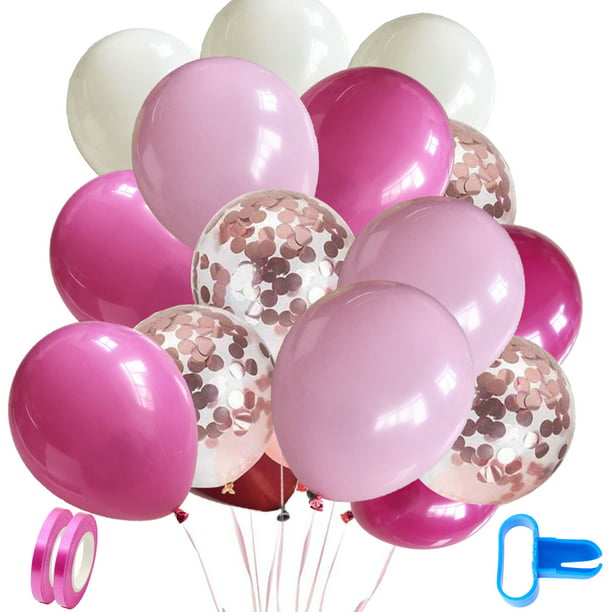 Globos, globos de helio de látex de cumpleaños de confeti azul y