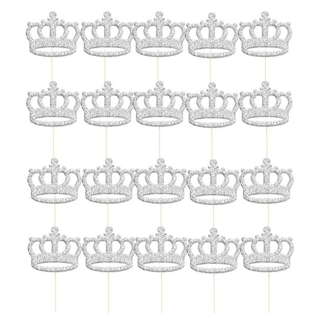 20x DIY Cupcake Cake Topper Selecciones De Cumpleaños Baby Shower Decor -  Plateado, tal se describe Plata Soledad Primeros de la torta del cumpleaños  de la corona