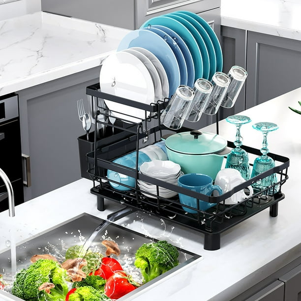 Soporte para utensilios de cocina, elegante, antideslizante, organizador de  utensilios grande para encimera, color verde azulado para decoración