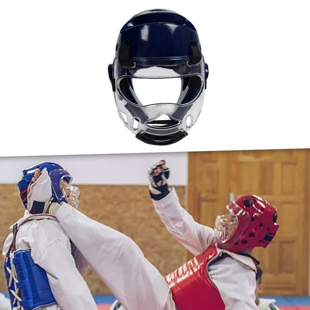 Casco de boxeo Mma Portable Taekwondo Cómodo Muay Thai Cara ligera Color  Azul M kusrkot Casco de boxeo