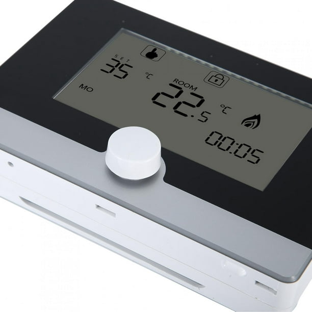 Termostato programable digital, controlador de temperatura para sistema de  calefacción de caldera suspendido 2 pilas AA de 1,5 V (no incluidas)(Negro)