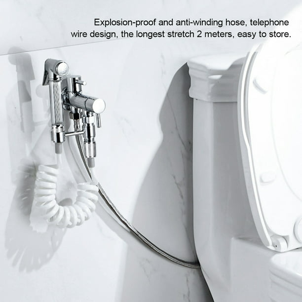 Garosa 2m Manguera de ducha flexible Abs Spring Reemplazo Manguera de ducha  para el baño Cabezal de ducha Inodoro Pulverizador de bidé de mano (gris)