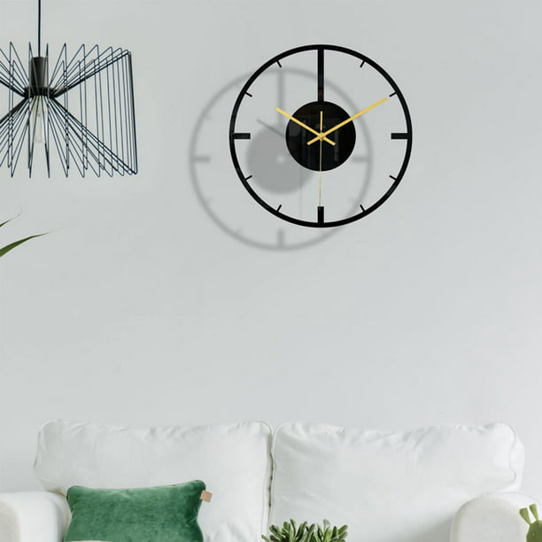 Relojes de pared para decoración de sala de estar, reloj de pared grande  moderno con pilas, silencioso, sin tictac, para dormitorio, oficina,  cocina