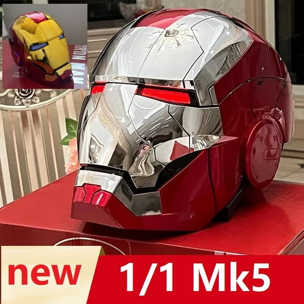 Casco de Marvel Iron Man Autoking 2023 Mk5 con Control remoto y por voz,  máscara automática con luz Led, 1/1 - AliExpress