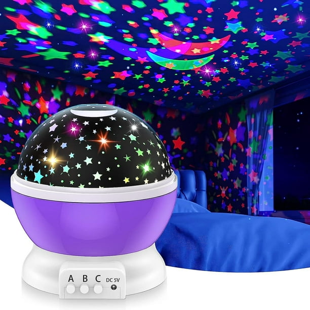 Regalos para niños de 2 a 12 años: Liangnv-proyector de luz de estrellas  giratorio, luz nocturna para habitación de niñas, juguetes para niños de 3  a