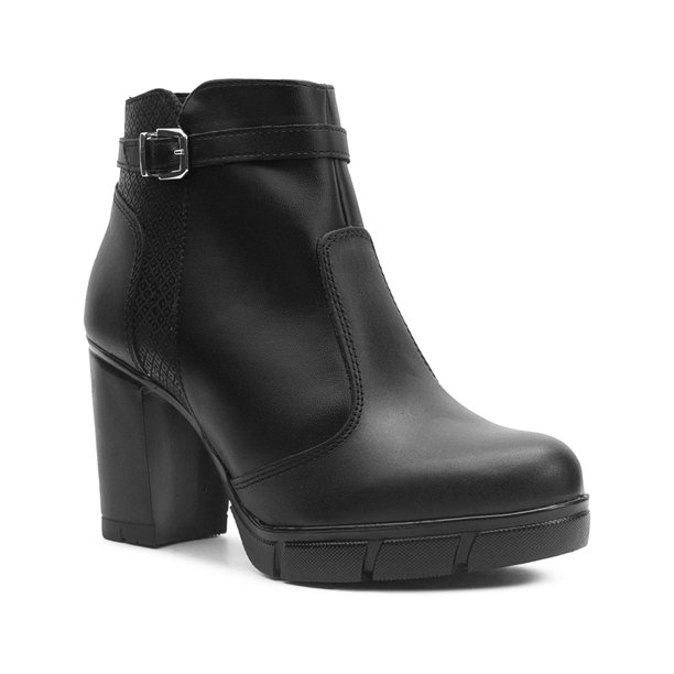 Botin Para Mujer De Vestir Formal Tacon Ancho 5CM Negro negro 25.5